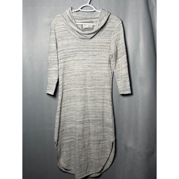 saturday sunday Dresses & Skirts - Anthropologie Saturday Sunday Cowl Neck Dress Grey Space Dye Knit 3/4 Sleeve S